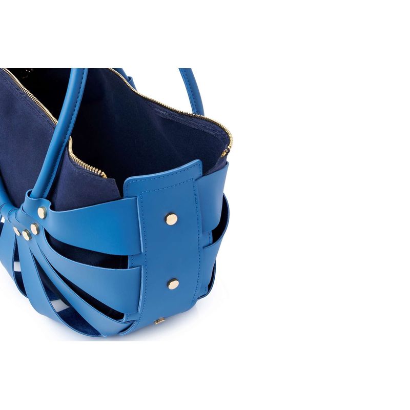 Fashion, accesorii si bijuterii - Femei - Accesorii femei - Genti si rucsacuri femei - Geantă de umăr Lucky Bees, piele, 15 x 35 x 18 cm, indigo albastru, 671LKB2132 - Infinity.ro