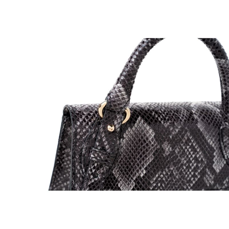 Fashion, accesorii si bijuterii - Femei - Accesorii femei - Genti si rucsacuri femei - Geantă Lucky Bees, piele, 6 x 21 x 14 cm, gri și negru, 946VNC1245 - Infinity.ro
