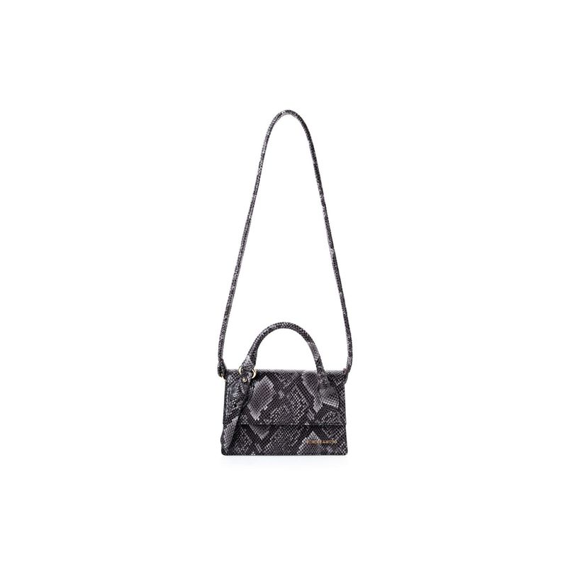 Fashion, accesorii si bijuterii - Femei - Accesorii femei - Genti si rucsacuri femei - Geantă Lucky Bees, piele, 6 x 21 x 14 cm, gri și negru, 946VNC1245 - Infinity.ro