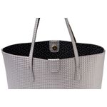 Fashion, accesorii si bijuterii - Femei - Accesorii femei - Genti si rucsacuri femei - Tote bag Lucky Bees, piele, 11 x 42 x 28 cm, argintiu, 671LKB2117 - Infinity.ro