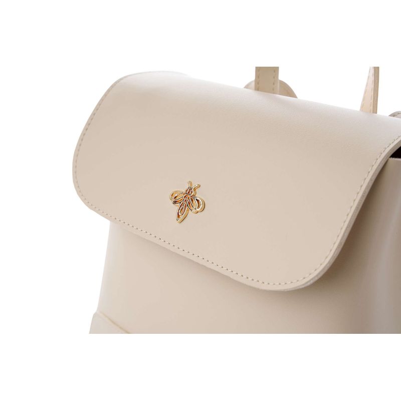Fashion, accesorii si bijuterii - Femei - Accesorii femei - Genti si rucsacuri femei - Rucsac Lucky Bees, piele, 11 x 21 x 21 cm, crem, 671LKB2193 - Infinity.ro