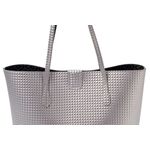 Fashion, accesorii si bijuterii - Femei - Accesorii femei - Genti si rucsacuri femei - Tote bag Lucky Bees, piele, 11 x 42 x 28 cm, argintiu, 671LKB2117 - Infinity.ro