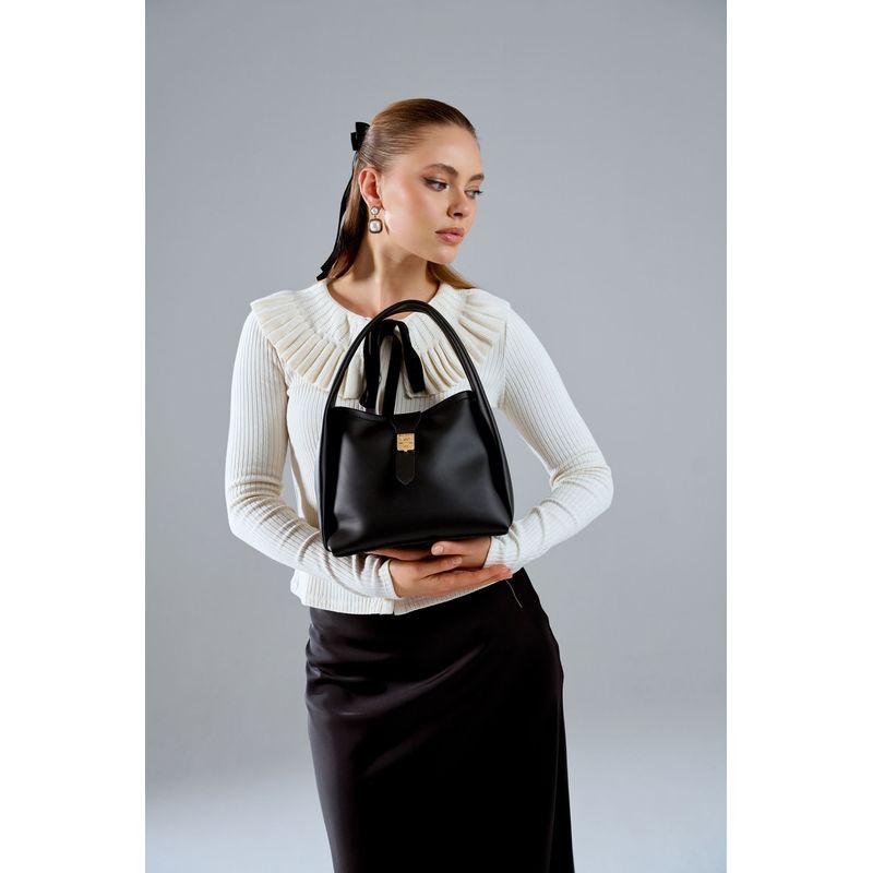Fashion, accesorii si bijuterii - Femei - Accesorii femei - Genti si rucsacuri femei - Geantă Lucky Bees, piele, 13 x 25 x 19 cm, negru, 946VNC1243 - Infinity.ro