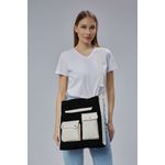 Fashion, accesorii si bijuterii - Femei - Accesorii femei - Genti si rucsacuri femei - Tote bag Lucky Bees, 32 x 35 x 8 cm, negru, 421BRG2245 - Infinity.ro