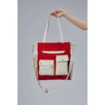 Fashion, accesorii si bijuterii - Femei - Accesorii femei - Genti si rucsacuri femei - Tote bag Lucky Bees, 32 x 35 x 8 cm, roșu, 421BRG2242 - Infinity.ro