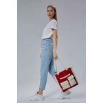 Fashion, accesorii si bijuterii - Femei - Accesorii femei - Genti si rucsacuri femei - Tote bag Lucky Bees, 32 x 35 x 8 cm, roșu, 421BRG2242 - Infinity.ro