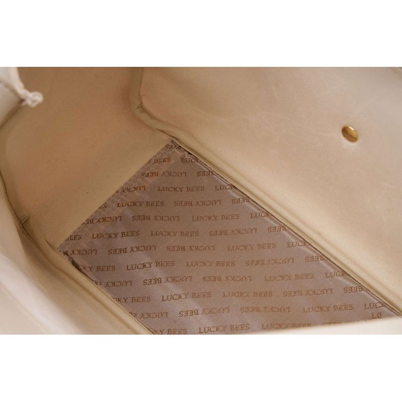 Fashion, accesorii si bijuterii - Femei - Accesorii femei - Genti si rucsacuri femei - Geantă de umăr Lucky Bees, piele, 12 x 32 x 21 cm, crem, 671LKB2162 - Infinity.ro