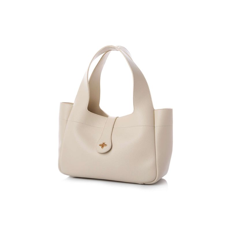 Fashion, accesorii si bijuterii - Femei - Accesorii femei - Genti si rucsacuri femei - Geantă de umăr Lucky Bees, piele, 12 x 32 x 21 cm, crem, 671LKB2162 - Infinity.ro