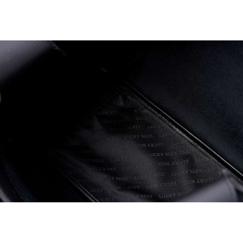 Fashion, accesorii si bijuterii - Femei - Accesorii femei - Genti si rucsacuri femei - Geantă de umăr Lucky Bees, piele, 12 x 32 x 21 cm, negru, 671LKB2163 - Infinity.ro