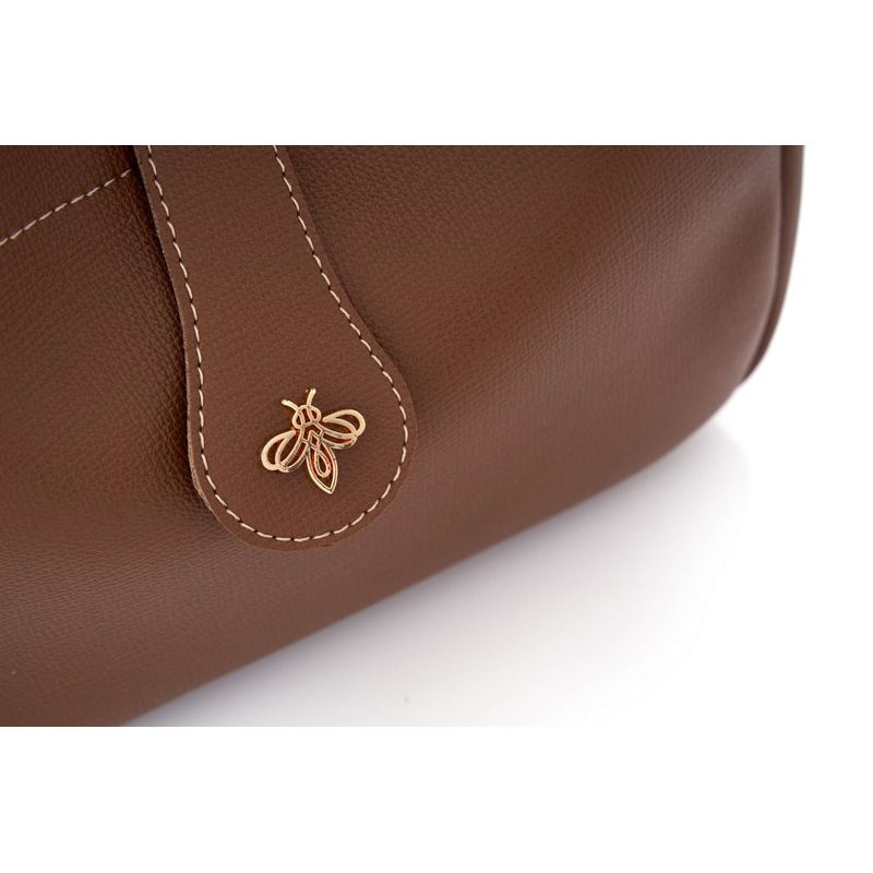 Fashion, accesorii si bijuterii - Femei - Accesorii femei - Genti si rucsacuri femei - Geantă de umăr Lucky Bees, piele, 12 x 32 x 21 cm, bej-cenușiu, 671LKB2164 - Infinity.ro