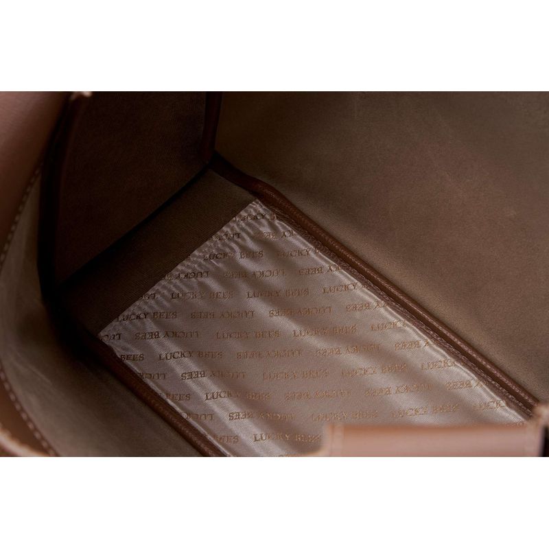 Fashion, accesorii si bijuterii - Femei - Accesorii femei - Genti si rucsacuri femei - Geantă de umăr Lucky Bees, piele, 12 x 32 x 21 cm, bej-cenușiu, 671LKB2164 - Infinity.ro