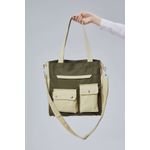 Fashion, accesorii si bijuterii - Femei - Accesorii femei - Genti si rucsacuri femei - Tote bag Lucky Bees, 32 x 35 x 8 cm, închis verde, 421BRG2244 - Infinity.ro