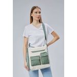 Fashion, accesorii si bijuterii - Femei - Accesorii femei - Genti si rucsacuri femei - Tote bag Lucky Bees, 32 x 35 x 8 cm, verde, 421BRG2243 - Infinity.ro