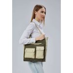 Fashion, accesorii si bijuterii - Femei - Accesorii femei - Genti si rucsacuri femei - Tote bag Lucky Bees, 32 x 35 x 8 cm, închis verde, 421BRG2244 - Infinity.ro