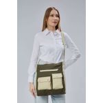 Fashion, accesorii si bijuterii - Femei - Accesorii femei - Genti si rucsacuri femei - Tote bag Lucky Bees, 32 x 35 x 8 cm, închis verde, 421BRG2244 - Infinity.ro