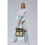 Fashion, accesorii si bijuterii - Femei - Accesorii femei - Genti si rucsacuri femei - Tote bag Lucky Bees, 32 x 35 x 8 cm, închis verde, 421BRG2244 - Infinity.ro