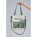 Fashion, accesorii si bijuterii - Femei - Accesorii femei - Genti si rucsacuri femei - Tote bag Lucky Bees, 32 x 35 x 8 cm, verde, 421BRG2243 - Infinity.ro