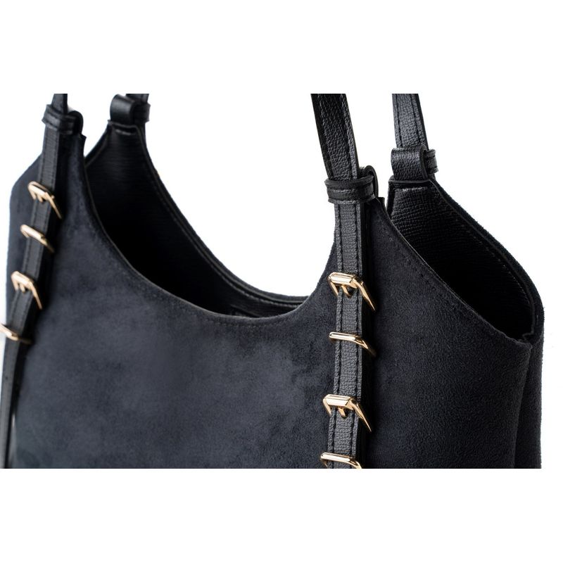 Fashion, accesorii si bijuterii - Femei - Accesorii femei - Genti si rucsacuri femei - Tote bag Lucky Bees, piele, 15 x 38 x 24 cm, negru, 946VNC1307 - Infinity.ro