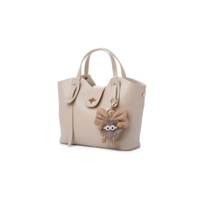 Fashion, accesorii si bijuterii - Femei - Accesorii femei - Genti si rucsacuri femei - Geantă de umăr Lucky Bees, piele, 11 x 25 x 21 cm, crem, 671LKB2157 - Infinity.ro