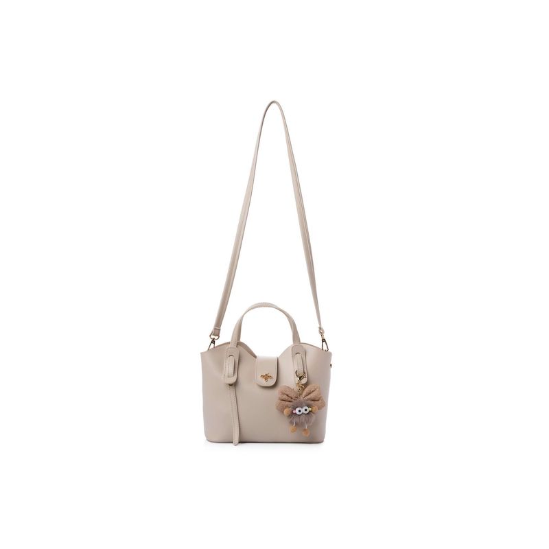 Fashion, accesorii si bijuterii - Femei - Accesorii femei - Genti si rucsacuri femei - Geantă de umăr Lucky Bees, piele, 11 x 25 x 21 cm, crem, 671LKB2157 - Infinity.ro