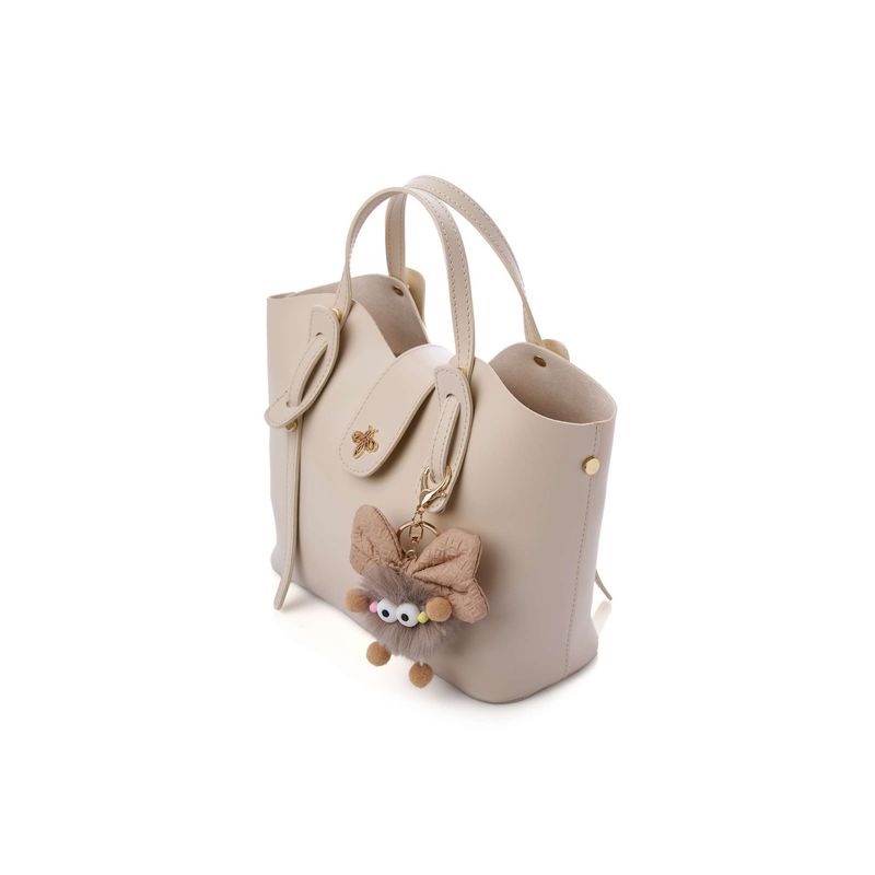 Fashion, accesorii si bijuterii - Femei - Accesorii femei - Genti si rucsacuri femei - Geantă de umăr Lucky Bees, piele, 11 x 25 x 21 cm, crem, 671LKB2157 - Infinity.ro