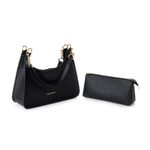 Fashion, accesorii si bijuterii - Femei - Accesorii femei - Genti si rucsacuri femei - Geantă de umăr Lucky Bees, piele, 13 x 34 x 17 cm, negru, 946VNC1226 - Infinity.ro