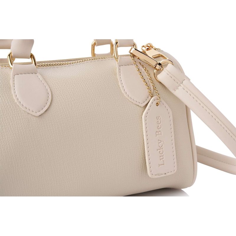 Fashion, accesorii si bijuterii - Femei - Accesorii femei - Genti si rucsacuri femei - Geantă Lucky Bees, piele, 13 x 21 x 13 cm, crem, 671LKB2174 - Infinity.ro