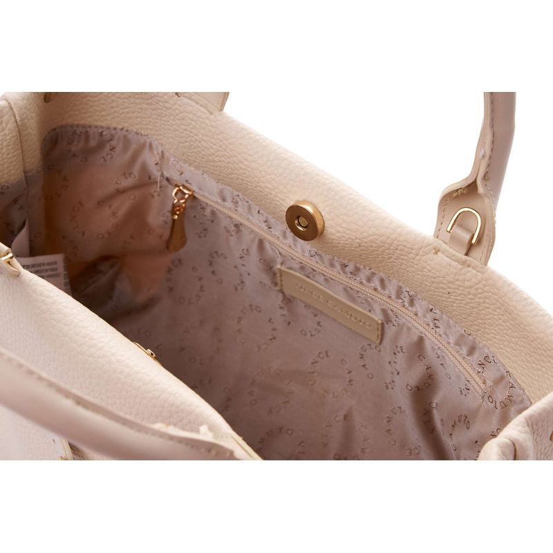 Fashion, accesorii si bijuterii - Femei - Accesorii femei - Genti si rucsacuri femei - Tote bag Lucky Bees, piele, 18.5 x 29 x 14 cm, crem, 946VNC1318 - Infinity.ro
