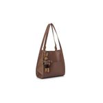 Fashion, accesorii si bijuterii - Femei - Accesorii femei - Genti si rucsacuri femei - Tote bag Lucky Bees, piele, 10 x 28 x 31 cm, închis bej-cenușiu, 671LKB2179 - Infinity.ro