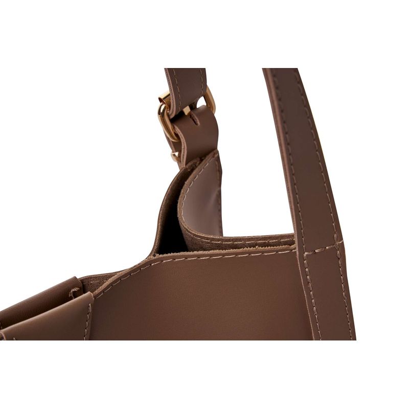 Fashion, accesorii si bijuterii - Femei - Accesorii femei - Genti si rucsacuri femei - Tote bag Lucky Bees, piele, 10 x 28 x 31 cm, închis bej-cenușiu, 671LKB2179 - Infinity.ro