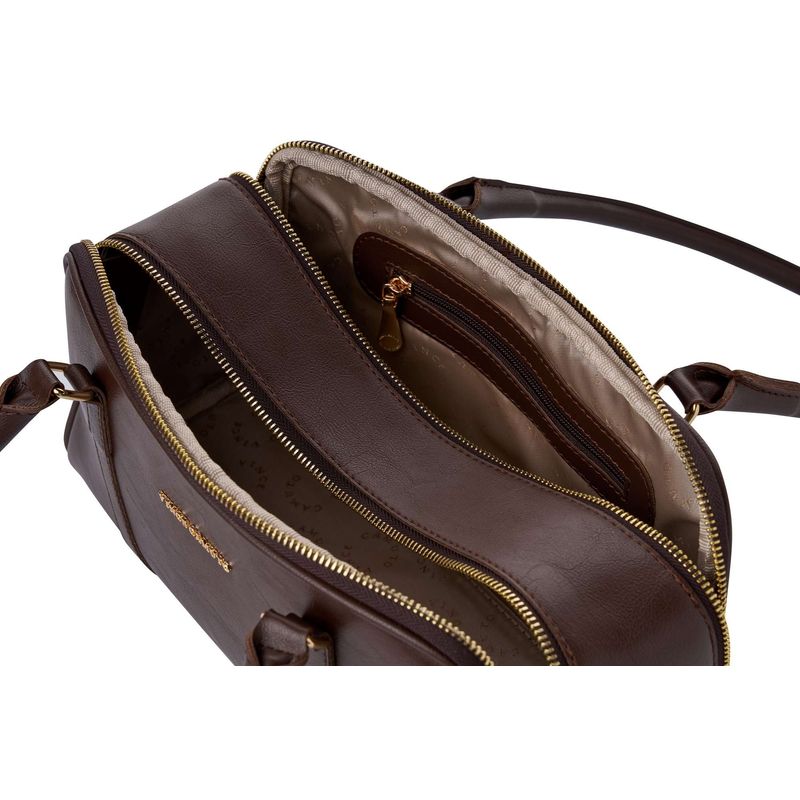 Fashion, accesorii si bijuterii - Femei - Accesorii femei - Genti si rucsacuri femei - Geantă de umăr Lucky Bees, piele, 6 x 32 x 11 cm, chocolate maro, 946VNC1339 - Infinity.ro
