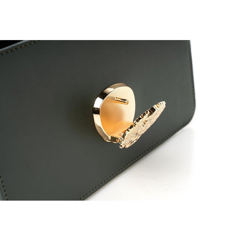 Fashion, accesorii si bijuterii - Femei - Accesorii femei - Genti si rucsacuri femei - Geantă de umăr Lucky Bees, piele, 10 x 24 x 15 cm, închis verde, 946VNC1180 - Infinity.ro