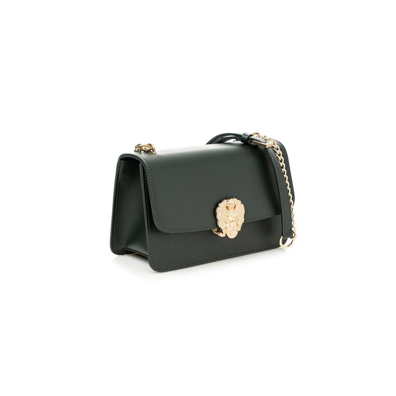 Fashion, accesorii si bijuterii - Femei - Accesorii femei - Genti si rucsacuri femei - Geantă de umăr Lucky Bees, piele, 10 x 24 x 15 cm, închis verde, 946VNC1180 - Infinity.ro