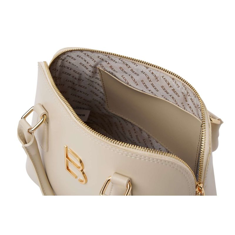 Fashion, accesorii si bijuterii - Femei - Accesorii femei - Genti si rucsacuri femei - Geantă Lucky Bees, piele, 13 x 28 x 20 cm, crem, 671LKB2185 - Infinity.ro
