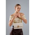 Fashion, accesorii si bijuterii - Femei - Accesorii femei - Genti si rucsacuri femei - Geantă de umăr Lucky Bees, piele, 10 x 24 x 15 cm, crem, 946VNC1179 - Infinity.ro