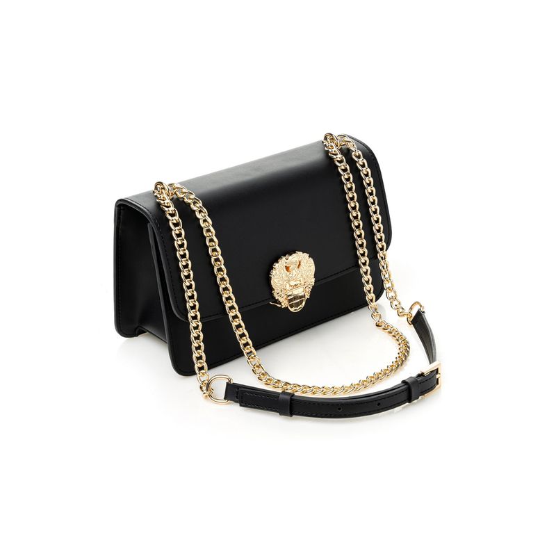 Fashion, accesorii si bijuterii - Femei - Accesorii femei - Genti si rucsacuri femei - Geantă de umăr Lucky Bees, piele, 10 x 24 x 15 cm, negru, 946VNC1177 - Infinity.ro
