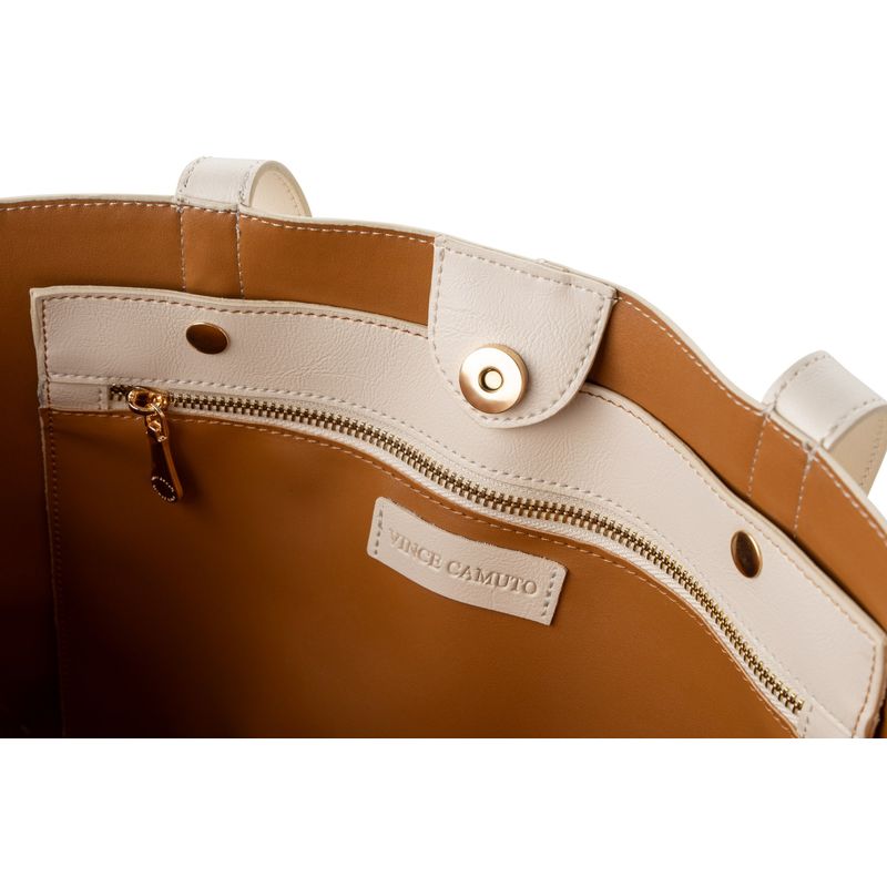 Fashion, accesorii si bijuterii - Femei - Accesorii femei - Genti si rucsacuri femei - Tote bag Lucky Bees, piele, 14 x 38 x 27.5 cm, alb, 946VNC1306 - Infinity.ro