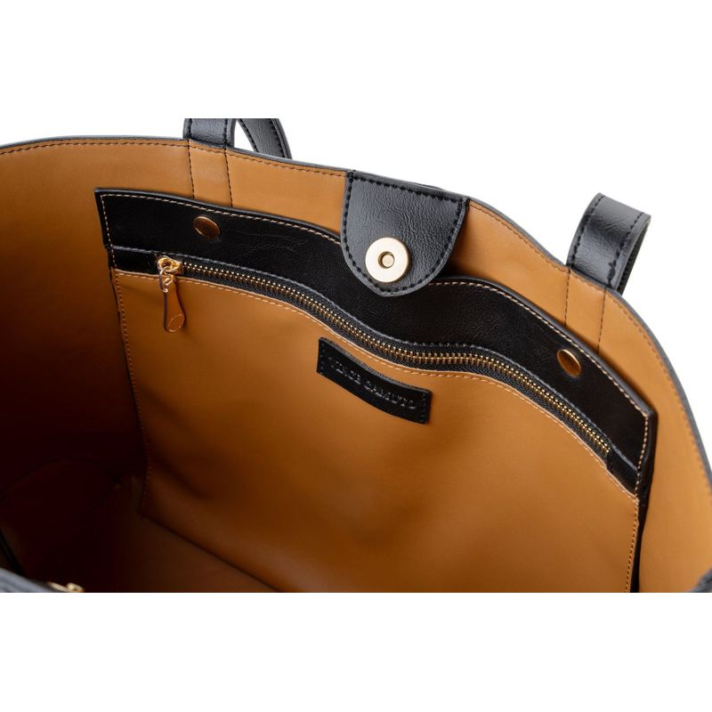 Fashion, accesorii si bijuterii - Femei - Accesorii femei - Genti si rucsacuri femei - Tote bag Lucky Bees, piele, 14 x 38 x 27.5 cm, negru, 946VNC1305 - Infinity.ro