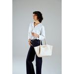 Fashion, accesorii si bijuterii - Femei - Accesorii femei - Genti si rucsacuri femei - Tote bag Lucky Bees, piele, 13 x 52 x 27 cm, bej, 946VNC1299 - Infinity.ro