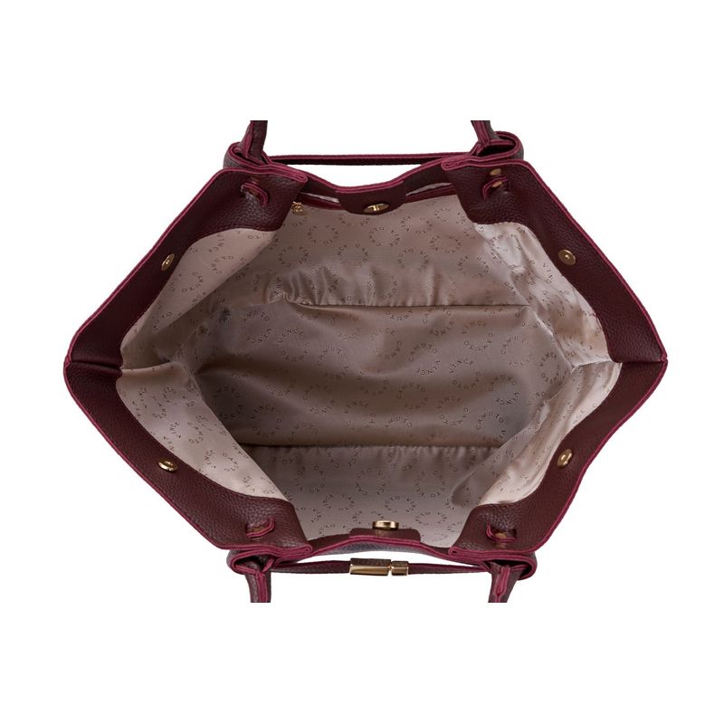 Fashion, accesorii si bijuterii - Femei - Accesorii femei - Genti si rucsacuri femei - Tote bag Lucky Bees, piele, 13 x 52 x 27 cm, bordo, 946VNC1300 - Infinity.ro