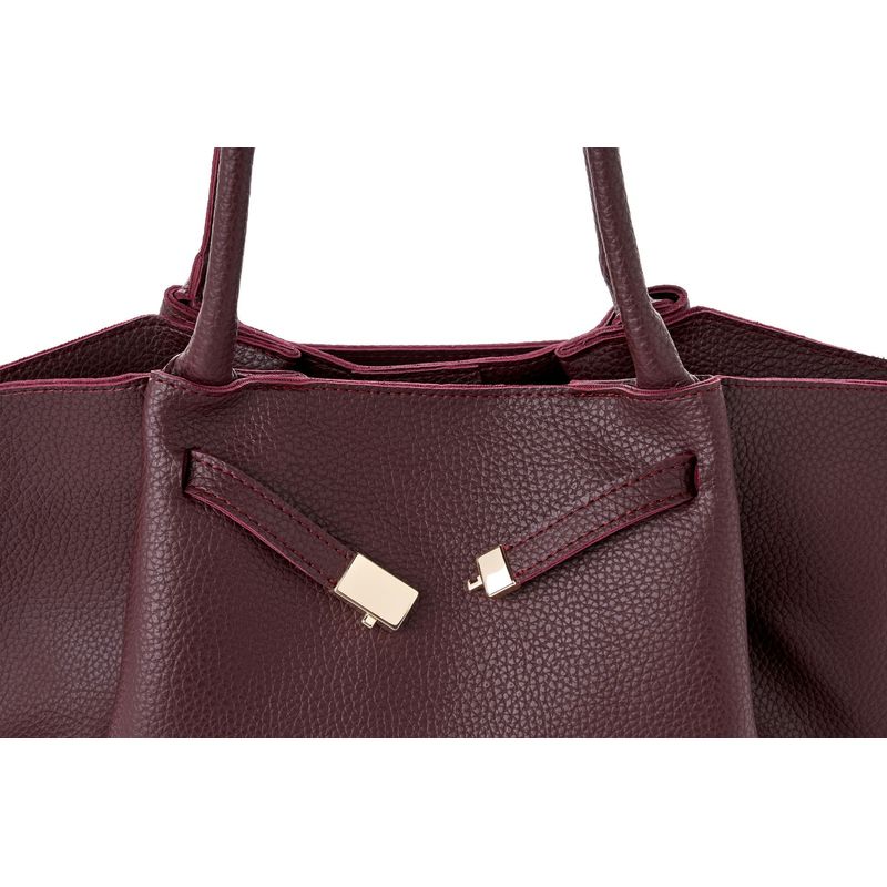 Fashion, accesorii si bijuterii - Femei - Accesorii femei - Genti si rucsacuri femei - Tote bag Lucky Bees, piele, 13 x 52 x 27 cm, bordo, 946VNC1300 - Infinity.ro