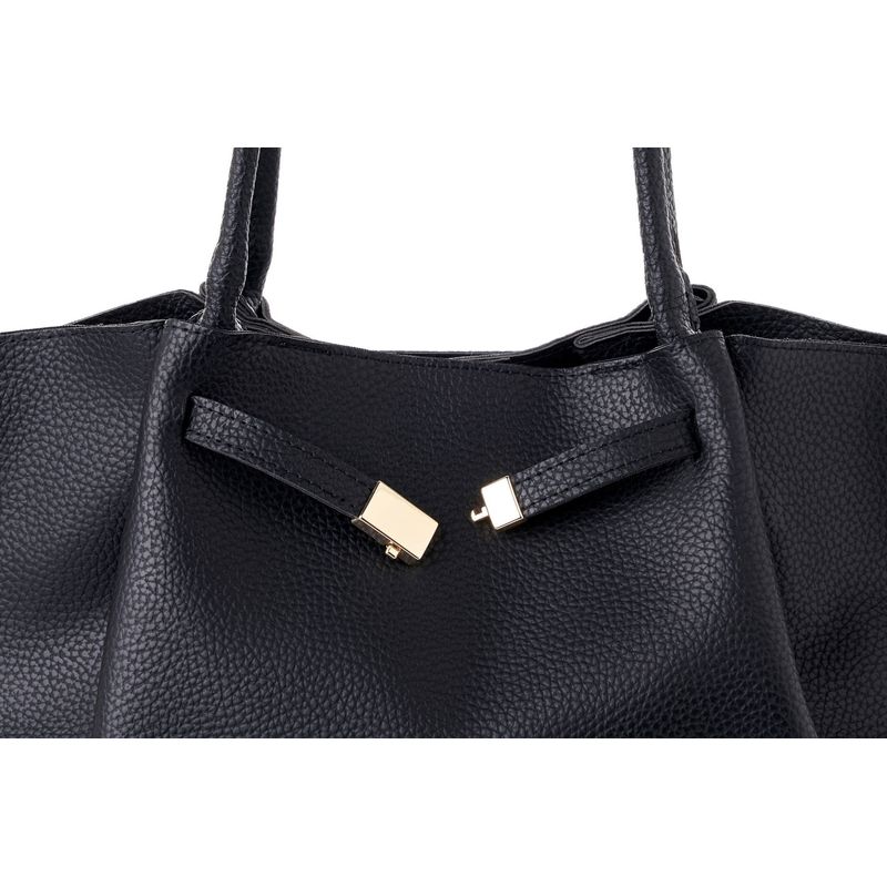 Fashion, accesorii si bijuterii - Femei - Accesorii femei - Genti si rucsacuri femei - Tote bag Lucky Bees, piele, 13 x 52 x 27 cm, negru, 946VNC1284 - Infinity.ro