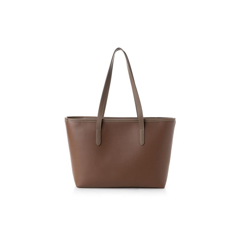 Fashion, accesorii si bijuterii - Femei - Accesorii femei - Genti si rucsacuri femei - Tote bag Lucky Bees, piele, 11 x 32 x 24 cm, închis bej-cenușiu, 946VNC1238 - Infinity.ro