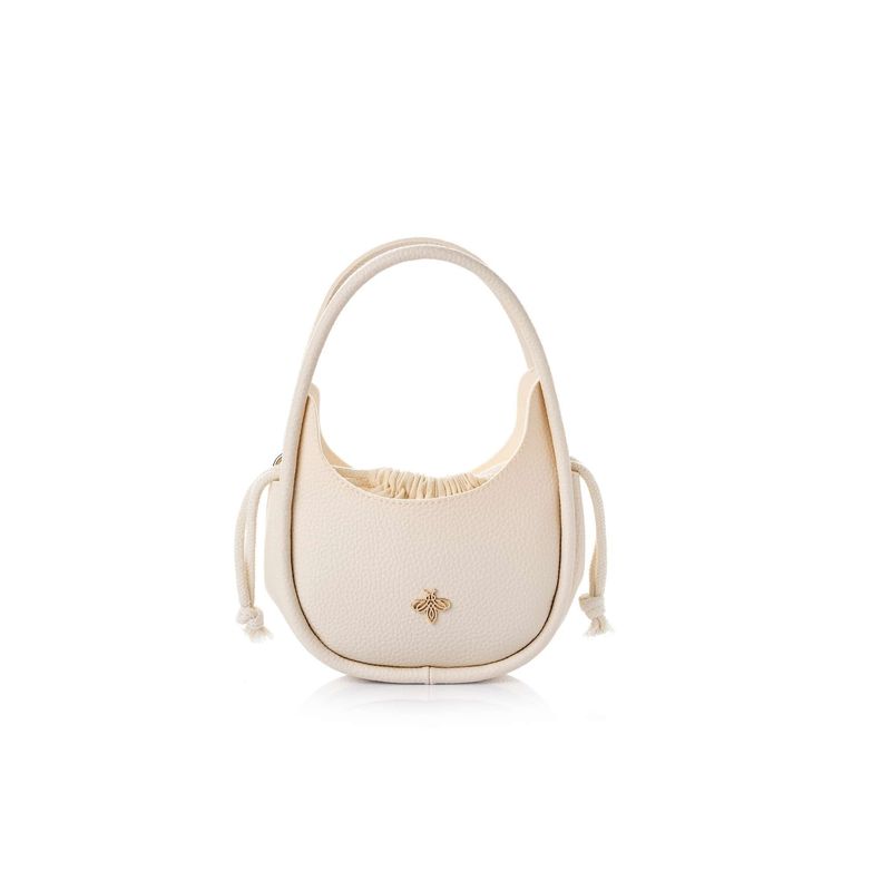 Fashion, accesorii si bijuterii - Femei - Accesorii femei - Genti si rucsacuri femei - Geantă de umăr Lucky Bees, piele, 9 x 28 x 21 cm, crem, 671LKB2113 - Infinity.ro