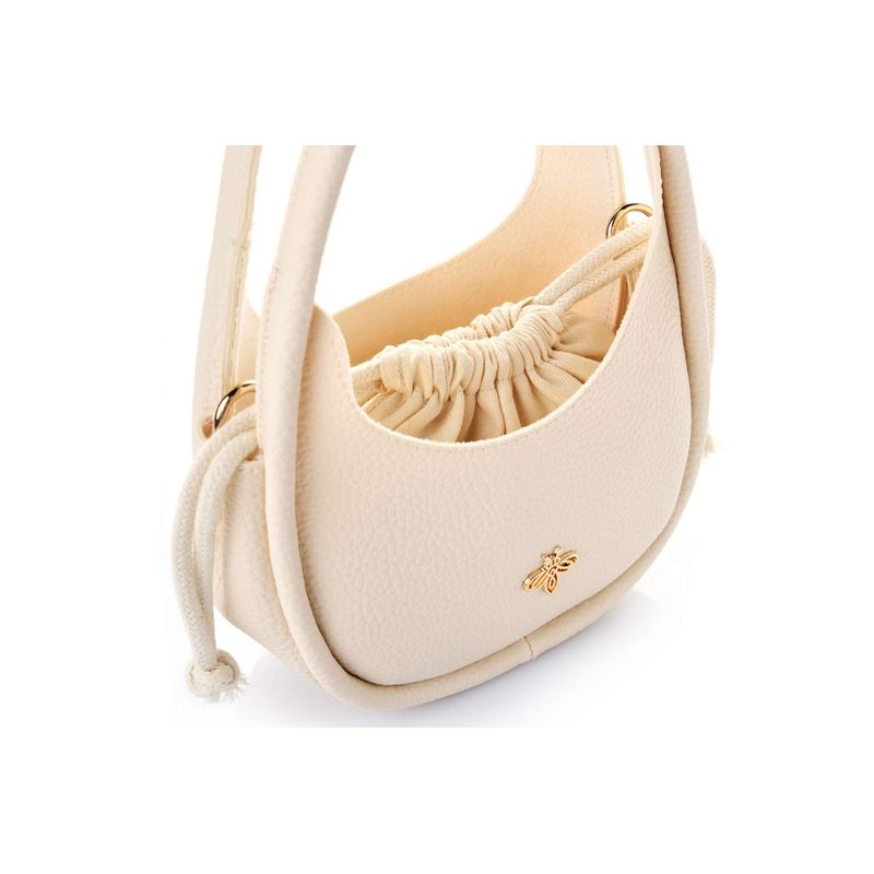 Fashion, accesorii si bijuterii - Femei - Accesorii femei - Genti si rucsacuri femei - Geantă de umăr Lucky Bees, piele, 9 x 28 x 21 cm, crem, 671LKB2113 - Infinity.ro