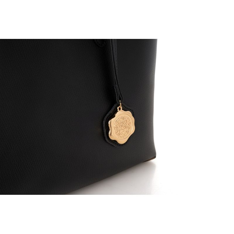 Fashion, accesorii si bijuterii - Femei - Accesorii femei - Genti si rucsacuri femei - Tote bag Lucky Bees, piele, 11 x 32 x 24 cm, negru, 946VNC1235 - Infinity.ro