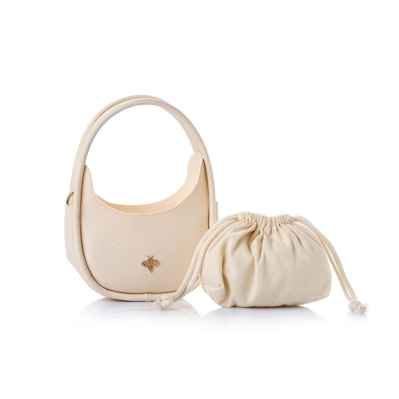 Fashion, accesorii si bijuterii - Femei - Accesorii femei - Genti si rucsacuri femei - Geantă de umăr Lucky Bees, piele, 9 x 28 x 21 cm, crem, 671LKB2113 - Infinity.ro