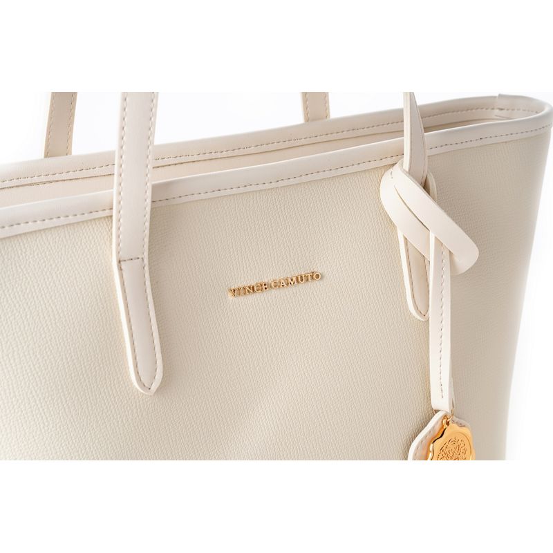 Fashion, accesorii si bijuterii - Femei - Accesorii femei - Genti si rucsacuri femei - Tote bag Lucky Bees, piele, 11 x 32 x 24 cm, crem, 946VNC1236 - Infinity.ro
