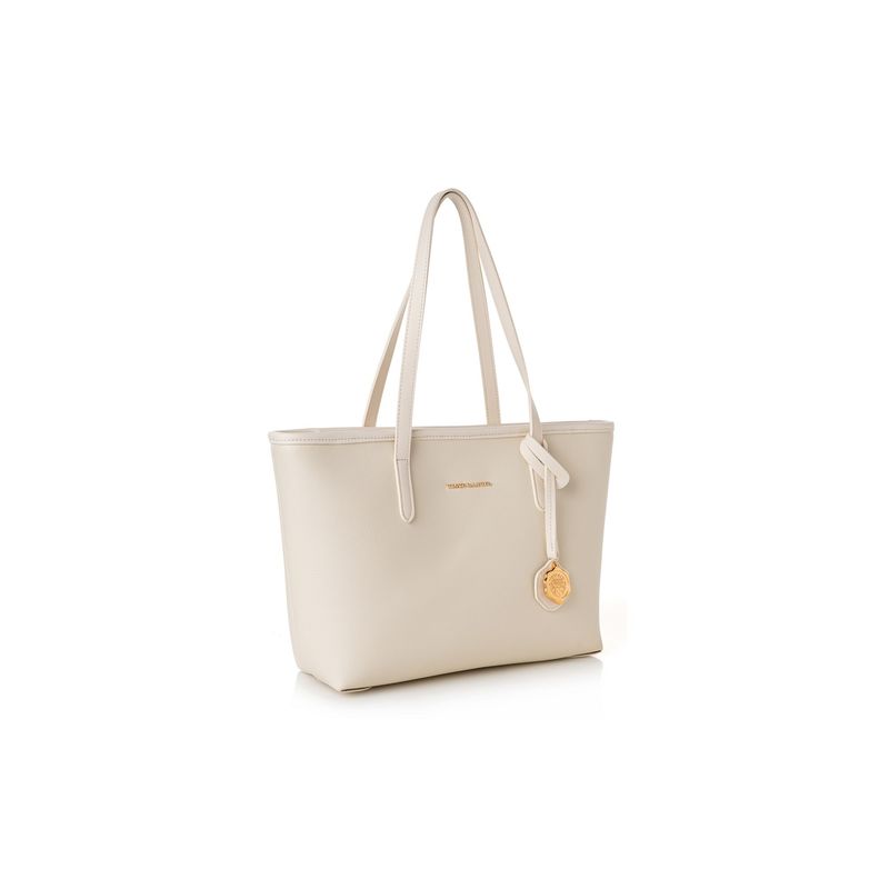 Fashion, accesorii si bijuterii - Femei - Accesorii femei - Genti si rucsacuri femei - Tote bag Lucky Bees, piele, 11 x 32 x 24 cm, crem, 946VNC1236 - Infinity.ro