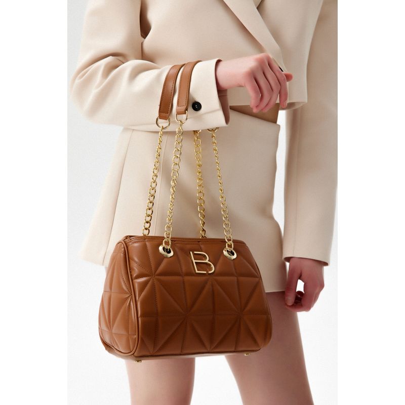 Fashion, accesorii si bijuterii - Femei - Accesorii femei - Genti si rucsacuri femei - Geantă de umăr Lucky Bees, piele, 11 x 25 x 21 cm, tan, 671LKB1467 - Infinity.ro